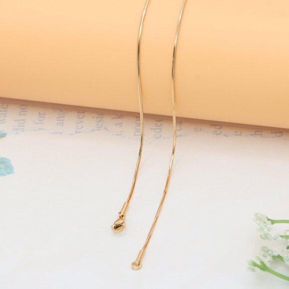 "Rose Gold Plated Sleek Herringbone Necklace for Women, XPNL0333 - Picture 10 of 12